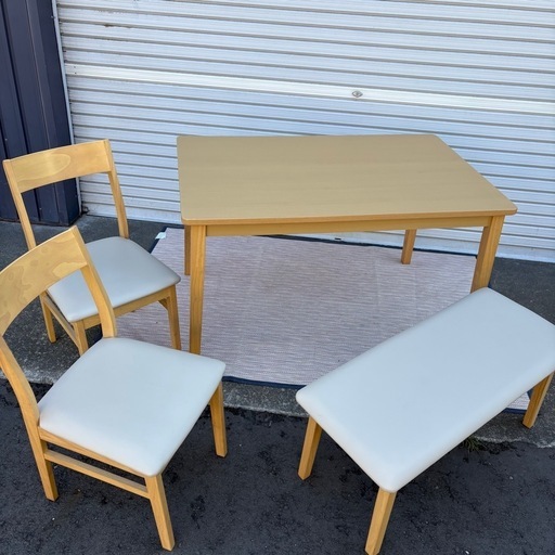 【美品】ダイニングセット　4点セット　椅子　ベンチ　テーブル　食卓テーブル