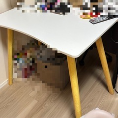 デスク　白　80cm　の画像