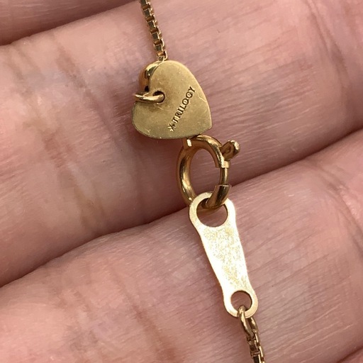 K18 1ct ダイヤネックレス　TRILOGY 4.7g 約45cm スライドアジャスター