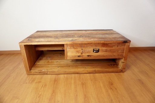 未使用ほんのちょい訳有 天然木引出し付センターテーブル 110cm×50cm 未使用ほんのちょい訳有 天然木引出し付センターテーブル 110cm×50cm