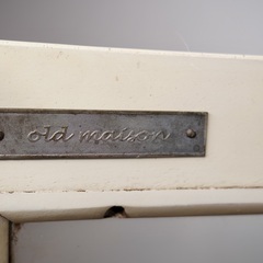 old maison ヴィンテージ ガラスキャビネット フレンチシャビーの画像