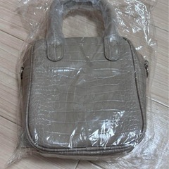 2wayクロコ柄スクエアレザーショルダーハンドバッグの画像