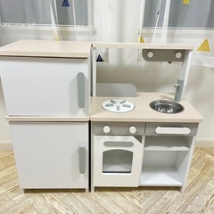 【超お得】キッチンセット おもちゃ 冷蔵庫付きの画像
