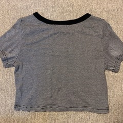 【美品】SLY LOGO CROP ロゴ クロップド Tシャツ ボーダーの画像