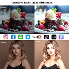 【新品未使用】リングライト スタンド付き 撮影用ライト 自撮りライト女優ライトの画像