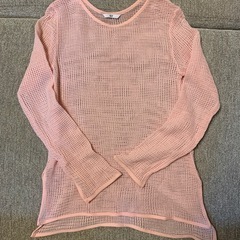 【美品】SLY スライ コットンメッシュロングスリーブ ピンク フリーサイズの画像