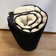 黒 リングロッキングチェア・クッションセット メッシュ 折り畳み 浮遊椅子の画像