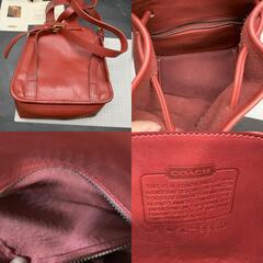 U264美品 オールドコーチ リュックサック　バックパック ターンロック レッド レザー USA ゴールド金具 COACH Backpack Turn Lockの画像