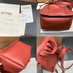 U264美品 オールドコーチ リュックサック　バックパック ターンロック レッド レザー USA ゴールド金具 COACH Backpack Turn Lockの画像