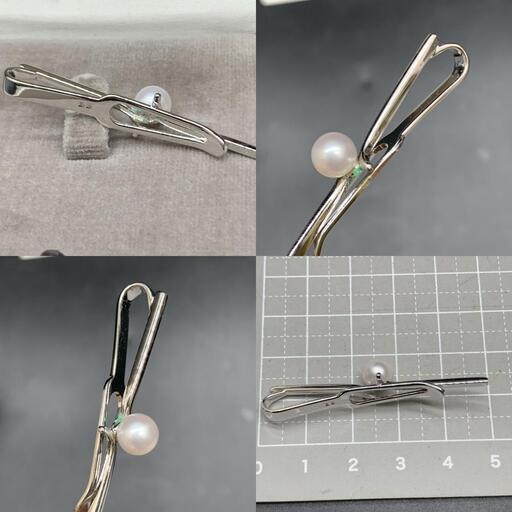 MIKIMOTOミキモト真珠 シルバー ネクタイピン 大粒パール アコヤ