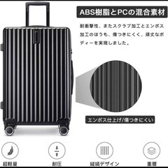 スーツケース　キャリーケース　3泊　ブラック　シンプル　ビジネスの画像