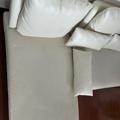 8/25まで限定価格！おしゃれ ホワイト L字型ソファセット 合成皮革 1L以上向けの画像