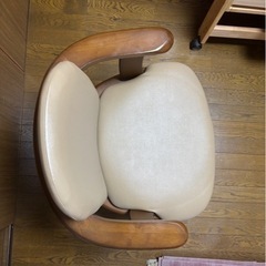 椅子 回転 木製 高さ調節機能付 肘付ハイバック回転椅子 〔コロチェアプラス〕 肘掛 ダイニングチェア こたつチェア イス 一人用 レザー 背もたれ ダイニングこたつ ハイタイプの画像