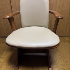 椅子 回転 木製 高さ調節機能付 肘付ハイバック回転椅子 〔コロチェアプラス〕 肘掛 ダイニングチェア こたつチェア イス 一人用 レザー 背もたれ ダイニングこたつ ハイタイプの画像