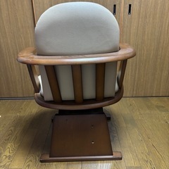 椅子 回転 木製 高さ調節機能付 肘付ハイバック回転椅子 〔コロチェアプラス〕 肘掛 ダイニングチェア こたつチェア イス 一人用 レザー 背もたれ ダイニングこたつ ハイタイプの画像
