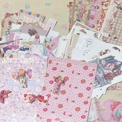デザインペーパー➕バラメモ➕人物ステッカー➕ハンドメイド リボンクリップの画像