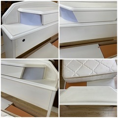 シングルサイズ　収納付きベッド+マットレスの画像