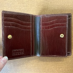 オシャレ❤️ ミニ財布 SPECIAL MESSAGE 財布 小物ケース 2つ折り 本革 サイフ ヴィンテージ 赤茶色の画像