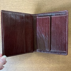 オシャレ❤️ ミニ財布 SPECIAL MESSAGE 財布 小物ケース 2つ折り 本革 サイフ ヴィンテージ 赤茶色の画像