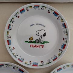 スヌーピー SNOOPY 絵皿 プレート皿 ３枚セットの画像