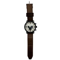 186000 現状品 FOSSIL フォッシル NATE クロノグラフ JR1390  ホワイトｘブラック 回転ベゼル 純正ベルト [240822HM200026]の画像
