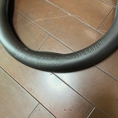 軽自動車　ハンドルカバー　黒　peaunutes柄の画像