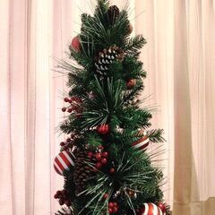 クリスマスツリー　赤　木製の画像