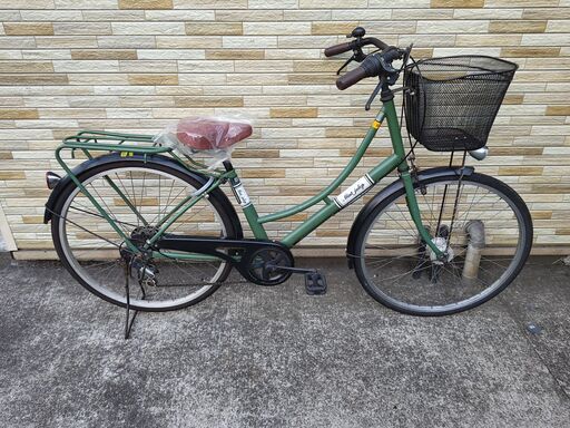 自転車　26インチ　オートライト機能付き　6段階ギア　相模大野　町田 中古自転車 6段変速 26インチ LEDオートライト 軽整備済み 防犯