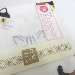 和小物 手ぬぐい 5枚セット 二重ガーゼ手拭い 白 ネコ柄 三毛猫 黒猫 ハチワレ猫 猫 ねこ ふくこい 綿100％ 日本製 お土産 おそろい 新品 【キモノオフ野々市若松店】の画像