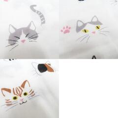 和小物 手ぬぐい 5枚セット 二重ガーゼ手拭い 白 ネコ柄 三毛猫 黒猫 ハチワレ猫 猫 ねこ ふくこい 綿100％ 日本製 お土産 おそろい 新品 【キモノオフ野々市若松店】の画像