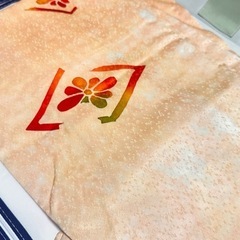 お着物、オレンジ、菱形、秋冬服の画像
