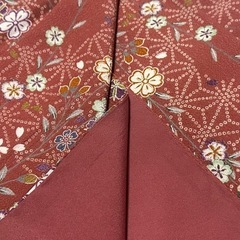 お着物、バーントオレンジ系、秋冬服の画像