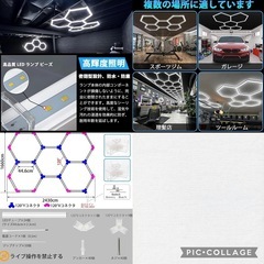 LEDガレージライト 六角形 ハニカムライト 192W 24960lm 6500Kの画像