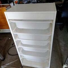 IKEA TROFAST 6段 縦型 子供部屋 収納 フレーム 収納ボックス 6個セット 天然木 トロファスト イケアの画像