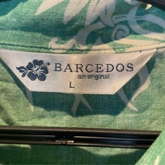BARCEDOS 緑 花柄 アロハシャツ Lの画像