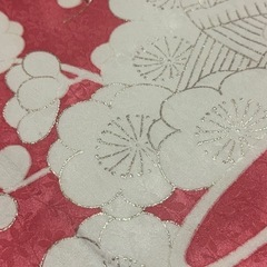 お着物、ローズピンク系、紅葉や桜柄、秋冬服の画像