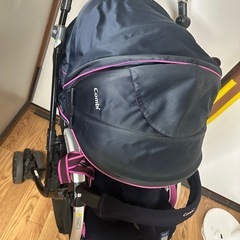 combi ネムリエ オート4キャスト UF-750 ベビー用品 ベビーカー ブラック パープルの画像