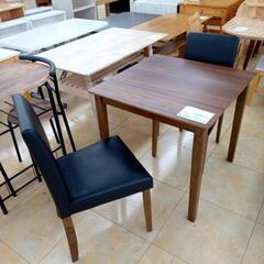 リユースのサカイ太田店★ジモティ割あり★  ダイニングセット 木目×ブラック H70×D75×W75 クリーニング済み OJ10615の画像