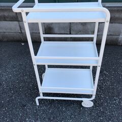 JM20175K) IKEAスチールワゴン/キャビネット＜幅：約33cm 高さ：約93cm 奥行：約57 cm＞中古品【取りに来られる方限定】　 の画像