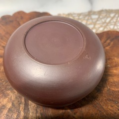 配送可能　煎茶道具　萬古焼　白梅　在銘　湯冷　湯呑2点 茶道具 3点セット　茶器　 骨董品 古美術品　煎茶碗 朱泥　古玩　古道具　古董 の画像