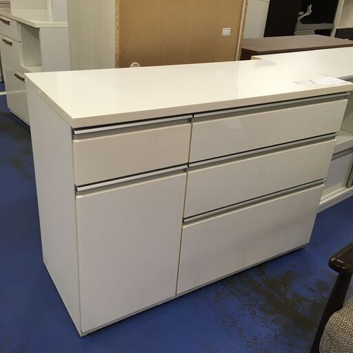 ★リユースのサカイ横浜南店★YM1383  レンジ台 ホワイト W119.5×D50.5×H85.5 クリーニング済み