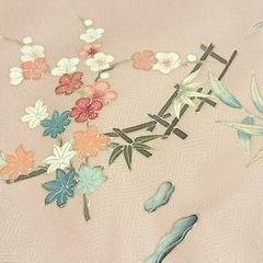 お着物、落ち着いたピンク系、桜紅葉菊菖蒲の画像
