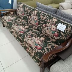 ★リユースのサカイ日立店★HJ7527 Karimoku 3人掛けソファ ダークブラウン H46～95×D82～99×W202 クリーニング済み の画像