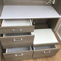 ★リユースのサカイ春日部店★KJ11357  食器棚 ブラウン H180×W101×D43 クリーニング済みの画像