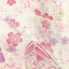 金ラメラメの浴衣、桜鞠柄、夏服の画像