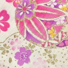 金ラメラメの浴衣、桜鞠柄、夏服の画像