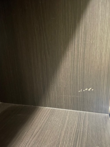 シューズボックス／玄関収納棚／ブラウンウ ッド調／鏡付き