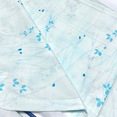 お着物、絽紗？、水色系、流水柄の画像