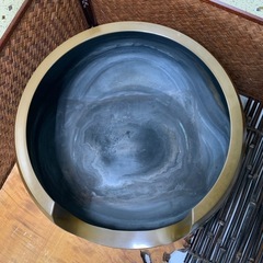 配送可能　【茶道具】四世 一ノ瀬宗辰 作 唐銅 利休好 面取風炉 在銘 共箱付 時代物の画像
