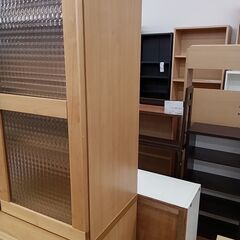 ★リユースのサカイ水戸店★  食器棚 木目調 H182.5×D46.5×W80 クリーニング済み MT5263の画像
